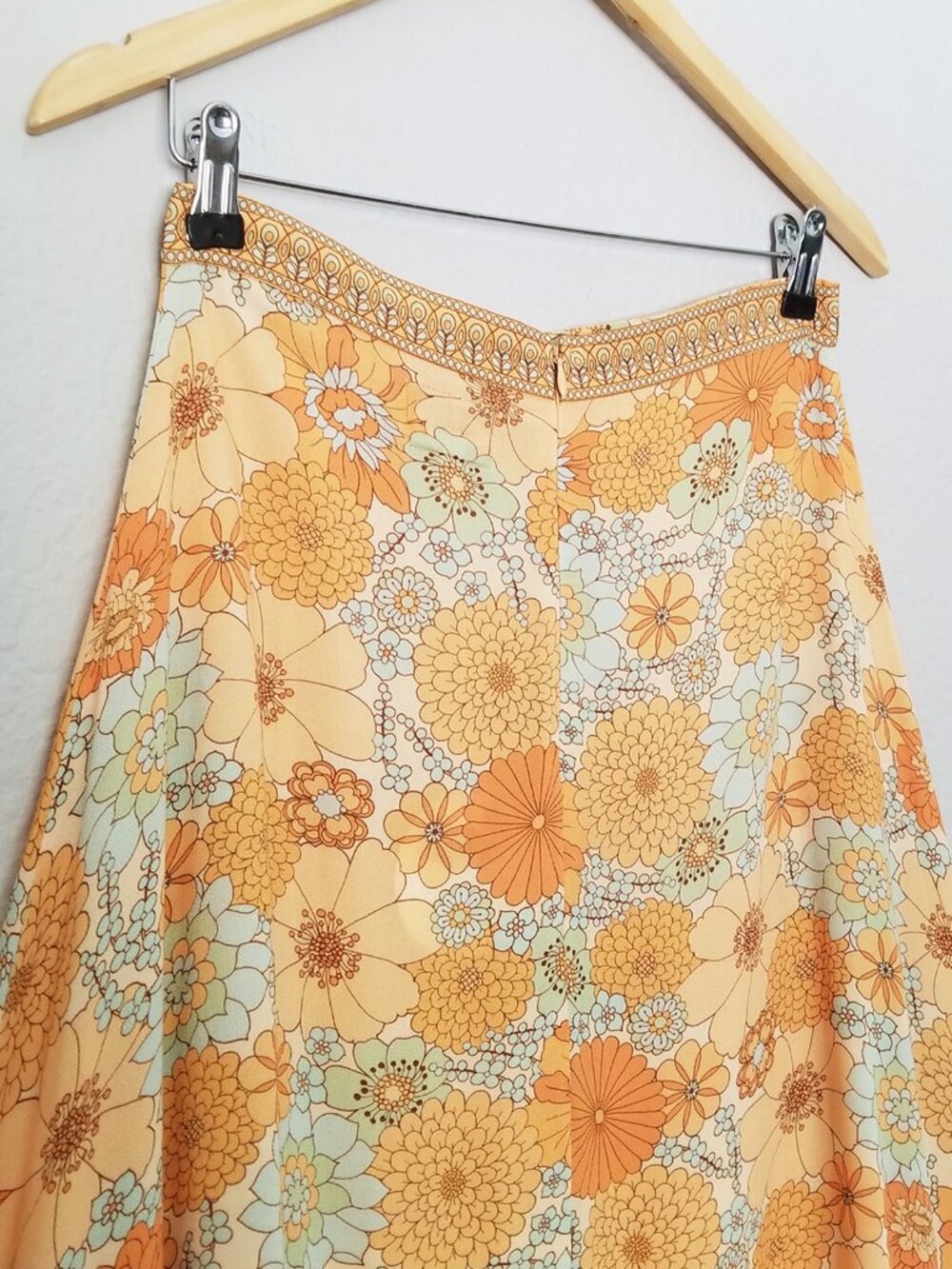 NEW Nine Lives Bazaar Penni Maxi Skirt in Oasis Yellow 10 $169 Retro 70s Vintage - Picture 14 of 15